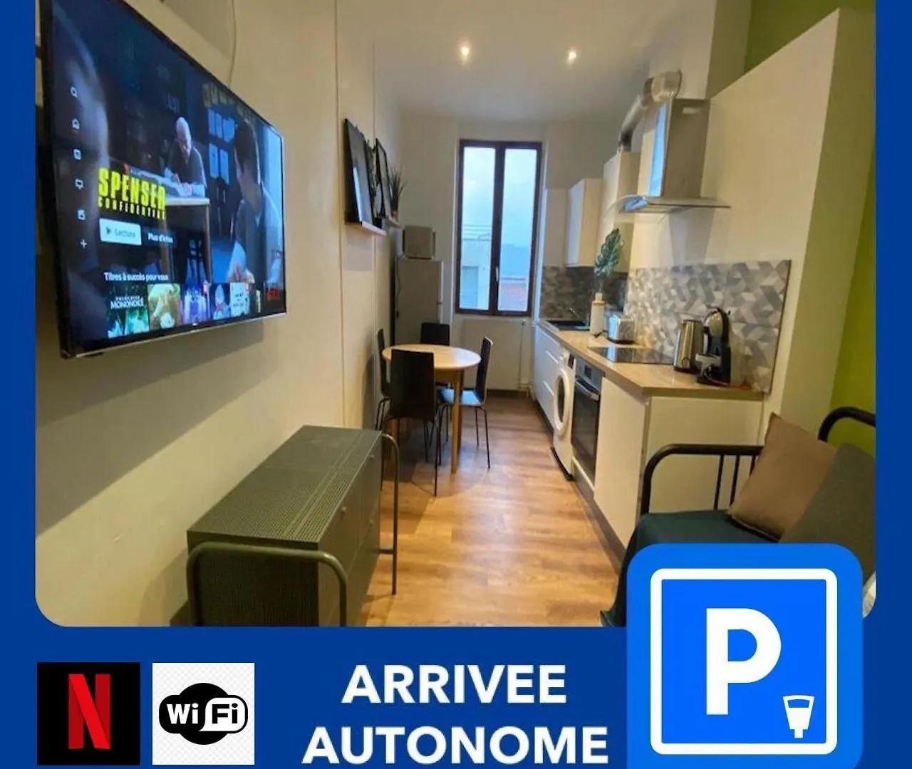 012 Chic & Cosy F2 34M2 Hypercentre Wifi Smart Tv Netflix Apartment Saint-Etienne  0*, Saint-Etienne (Loire)